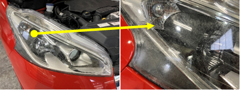 プジョー　２0８　ヘッドライト磨き