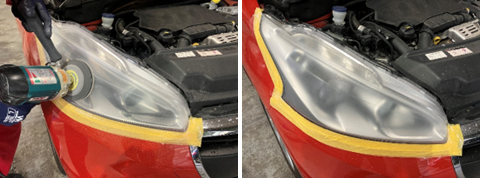 プジョー　２0８　ヘッドライト磨き